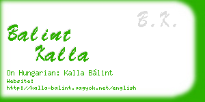balint kalla business card